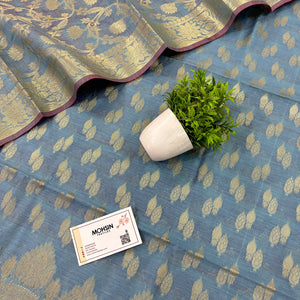 Firozi Golden Zari Banarasi Silk Suit