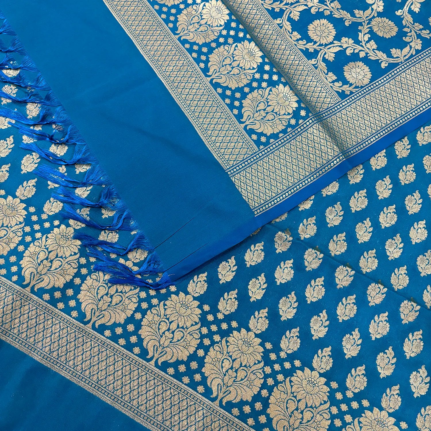 Firozi Guldaan Katan Silk Banarasi Suit