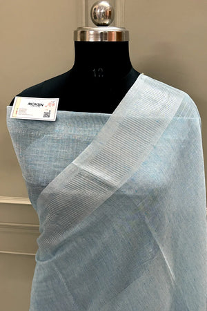 Firozi Linen Silk Banarasi Saree