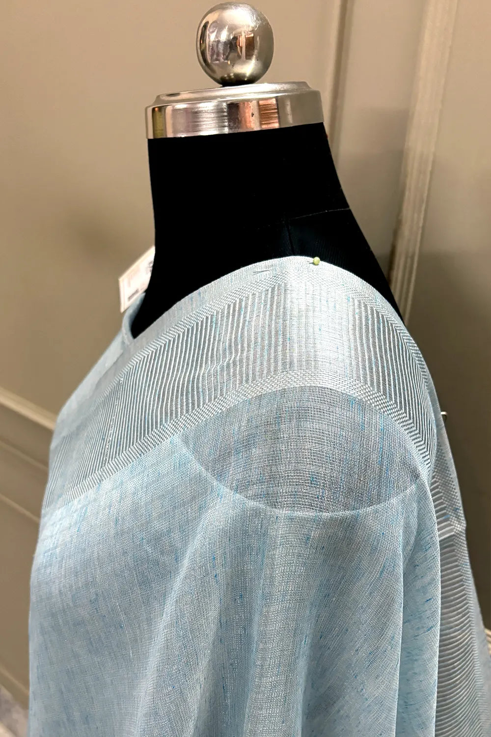 Firozi Linen Silk Banarasi Saree