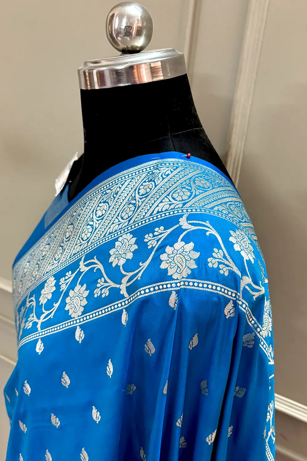 Firozi Mahinki Buti Katan Silk Banarasi Saree