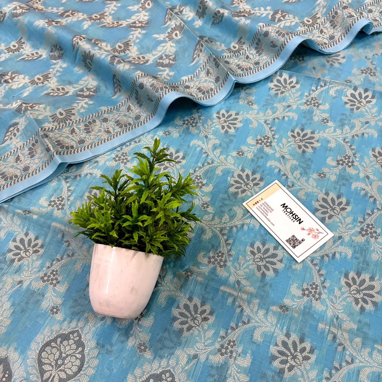 Firozi Mogambo Jaal Cotton Silk Banarasi Suit