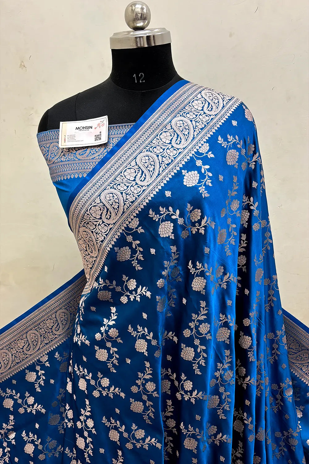 Firozi Nafis Jaal Katan Silk Banarasi Saree