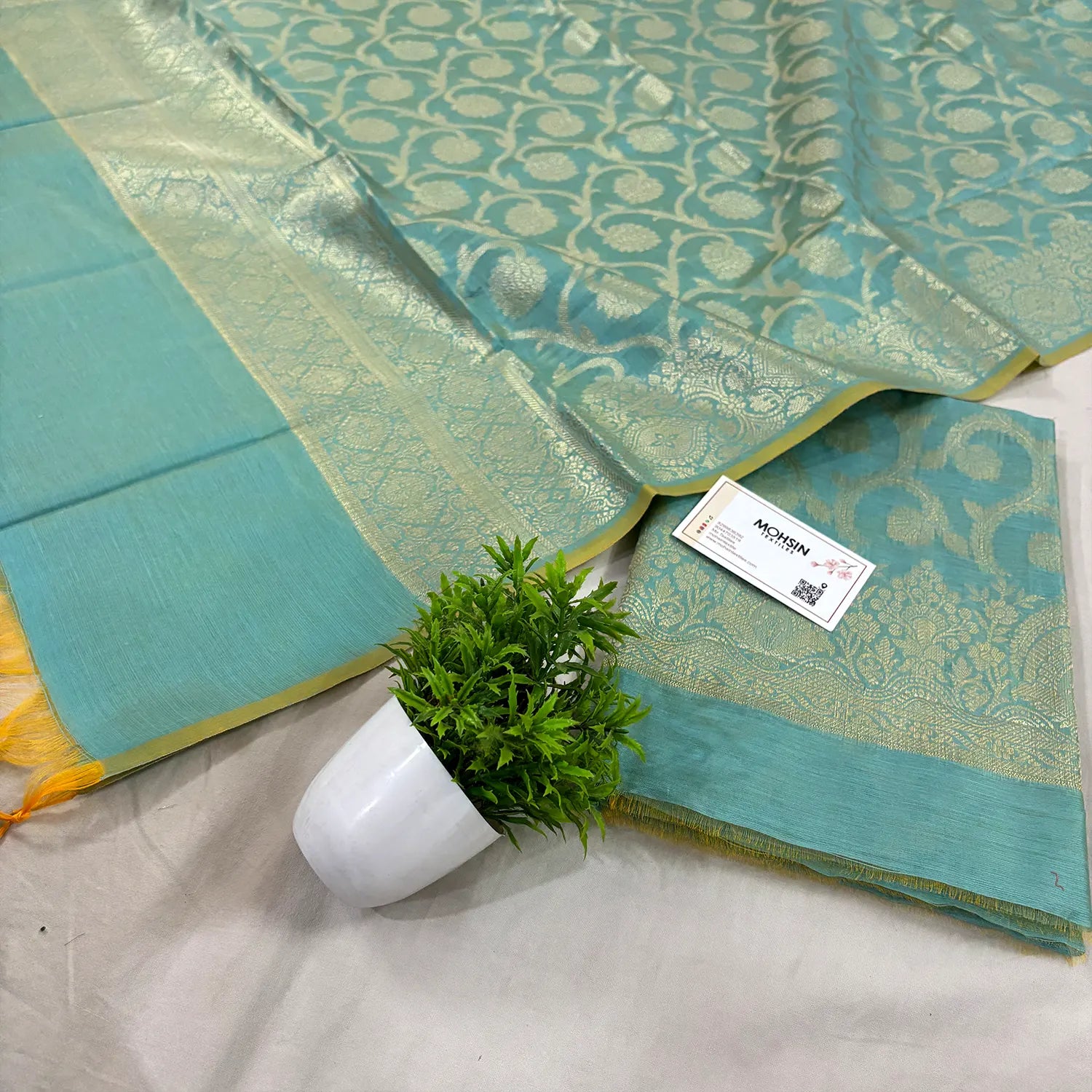 Firozi Persian Jaal Banarasi Silk Suit 