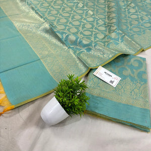 Firozi Persian Jaal Banarasi Silk Suit 