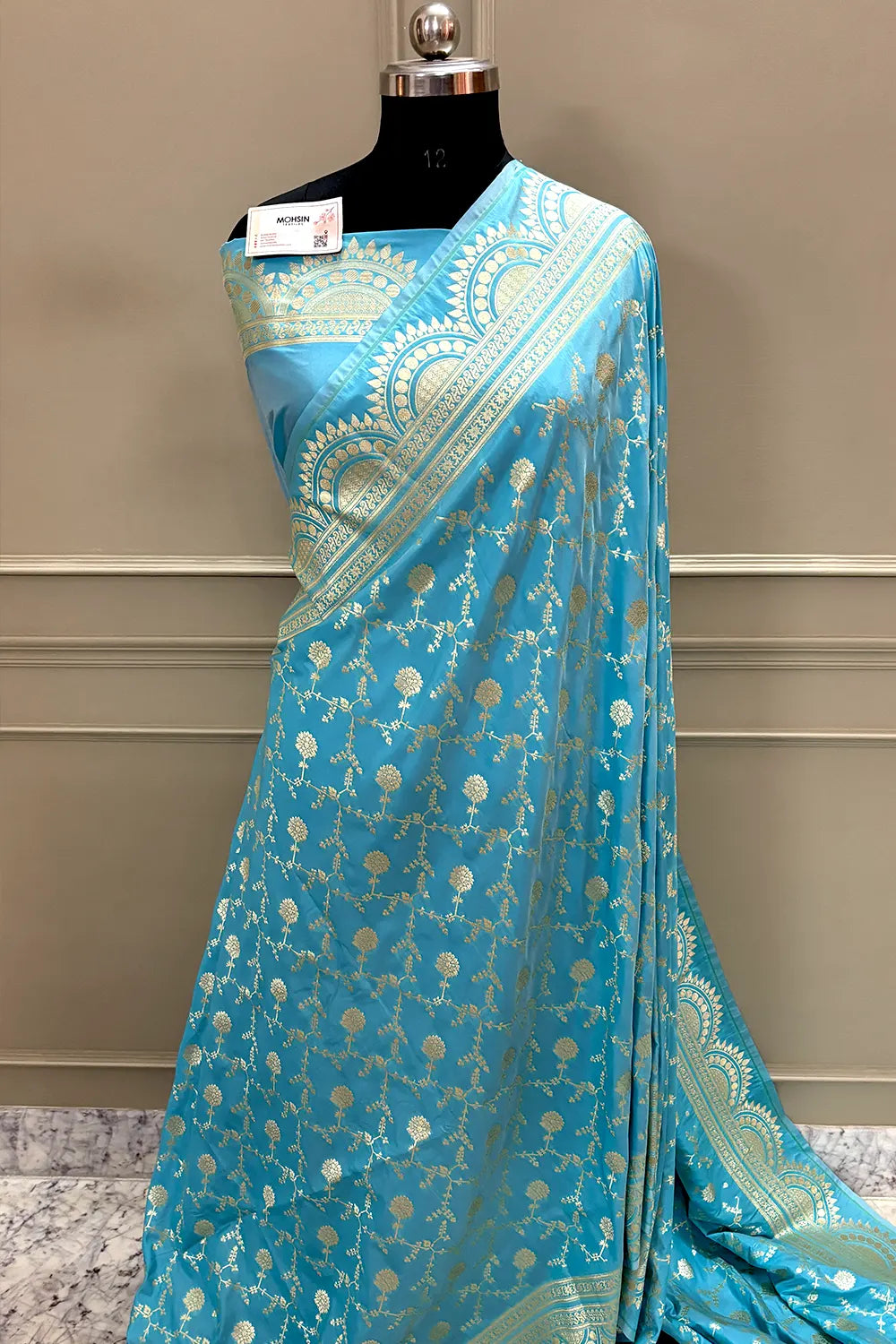 Firozi Quantum Jaal Katan Silk Banarasi Saree
