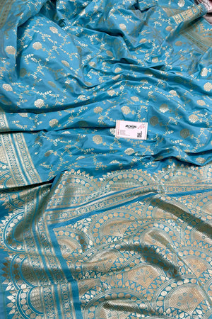 Firozi Quantum Jaal Katan Silk Banarasi Saree