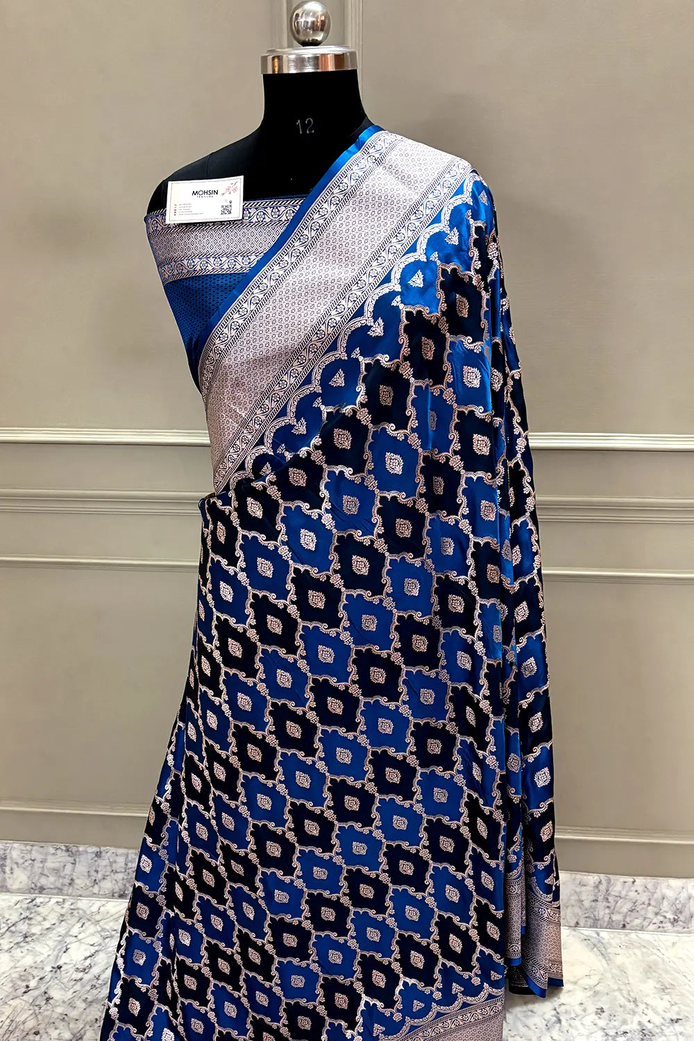 Firozi Rangkaat Zari Katan Silk Banarasi Saree
