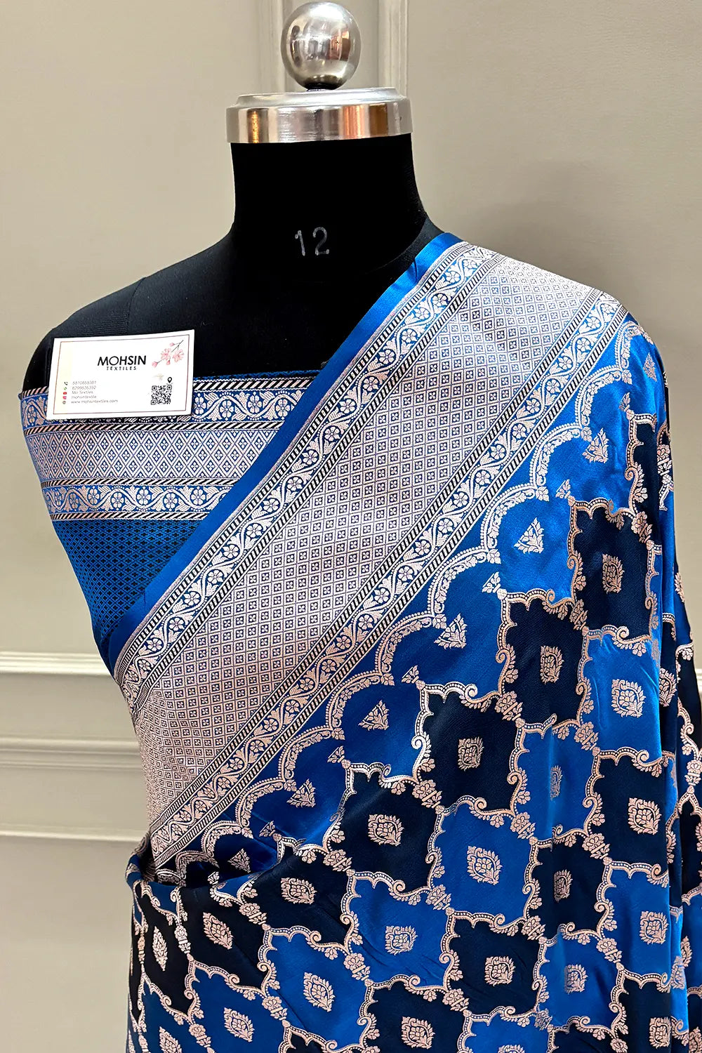 Firozi Rangkaat Zari Katan Silk Banarasi Saree