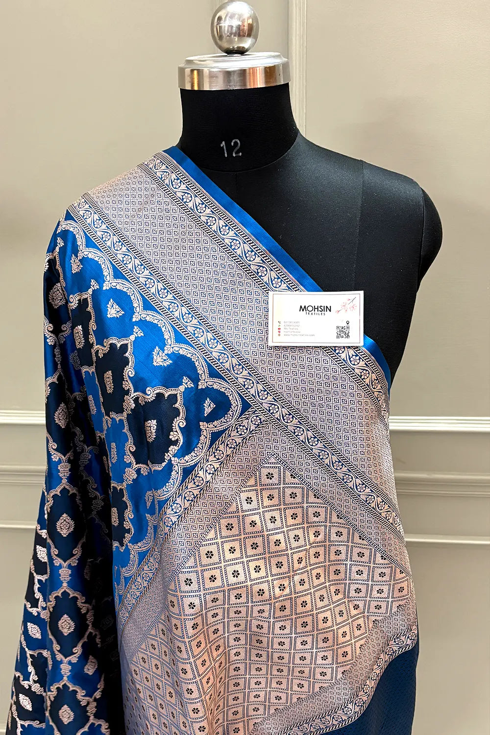 Firozi Rangkaat Zari Katan Silk Banarasi Saree