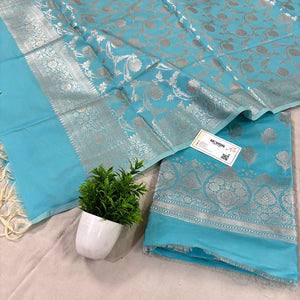 Firozi Singhasan Vilas Satin Silk Banarasi Suit