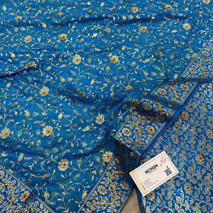 Firozi Stone Work Kimkhab Silk Banarasi Gharara