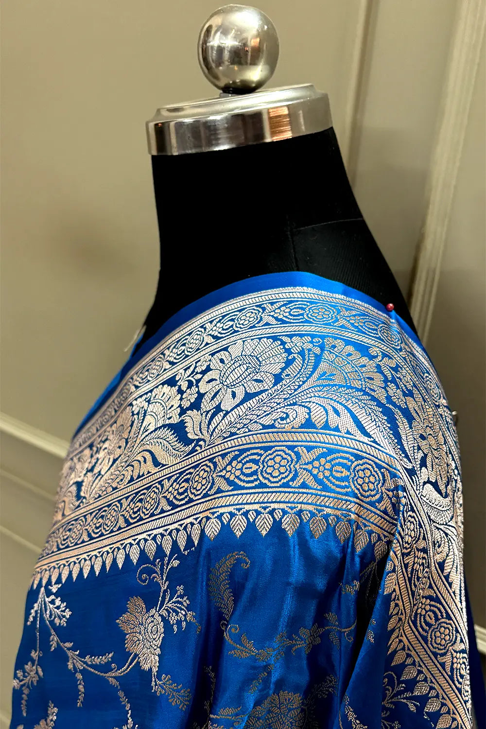 Teal Suhani Jaal Katan Mashru Silk Banarasi Saree