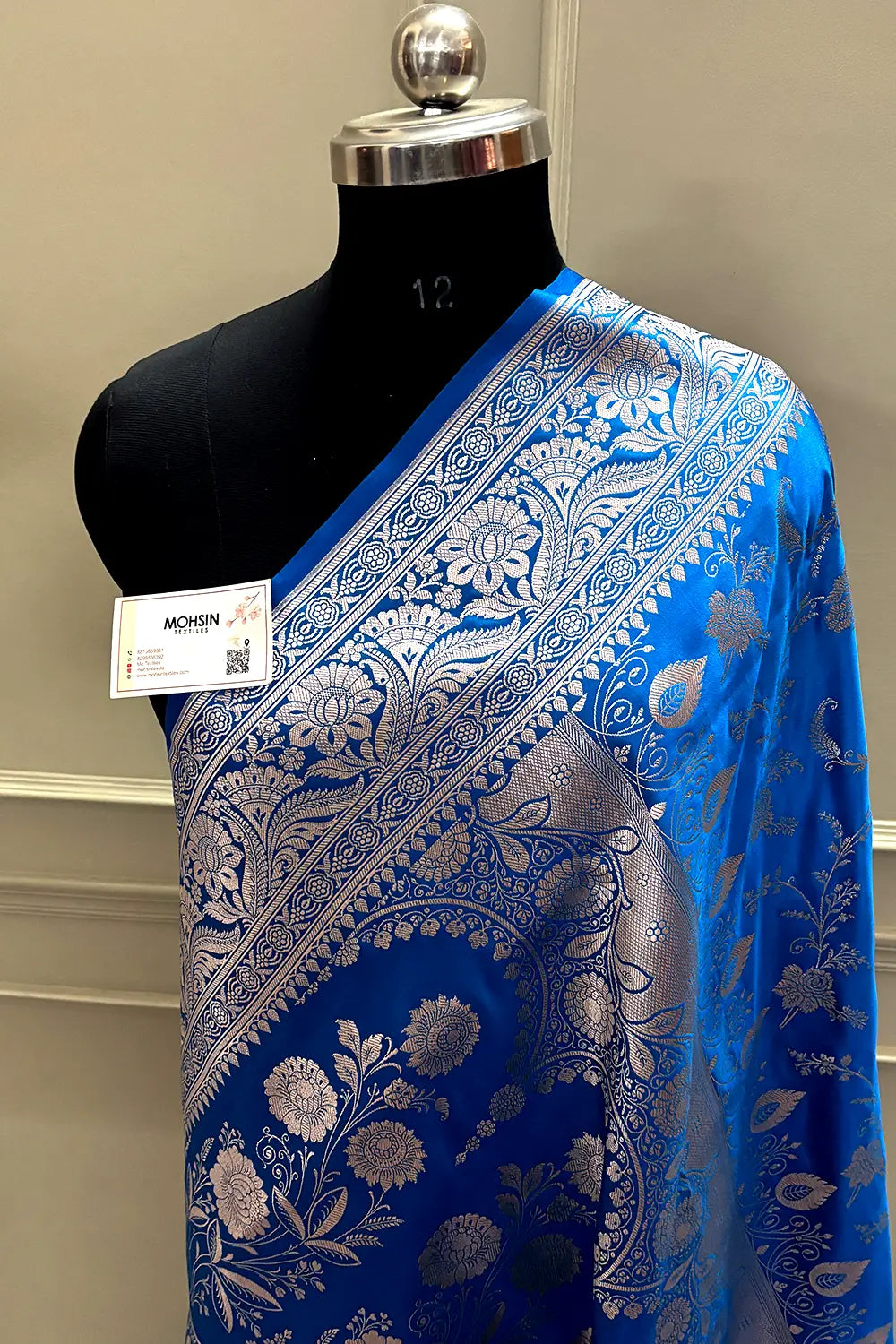 Teal Suhani Jaal Katan Mashru Silk Banarasi Saree