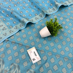Firozi Surahi Tree Cotton Silk Banarasi Suit 