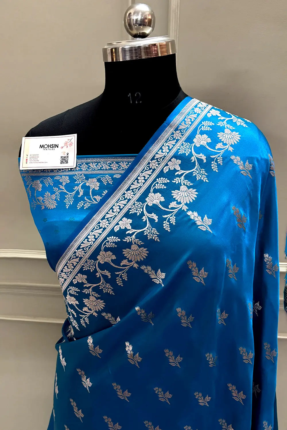 Firozi Tejo Katan Silk Banarasi Saree
