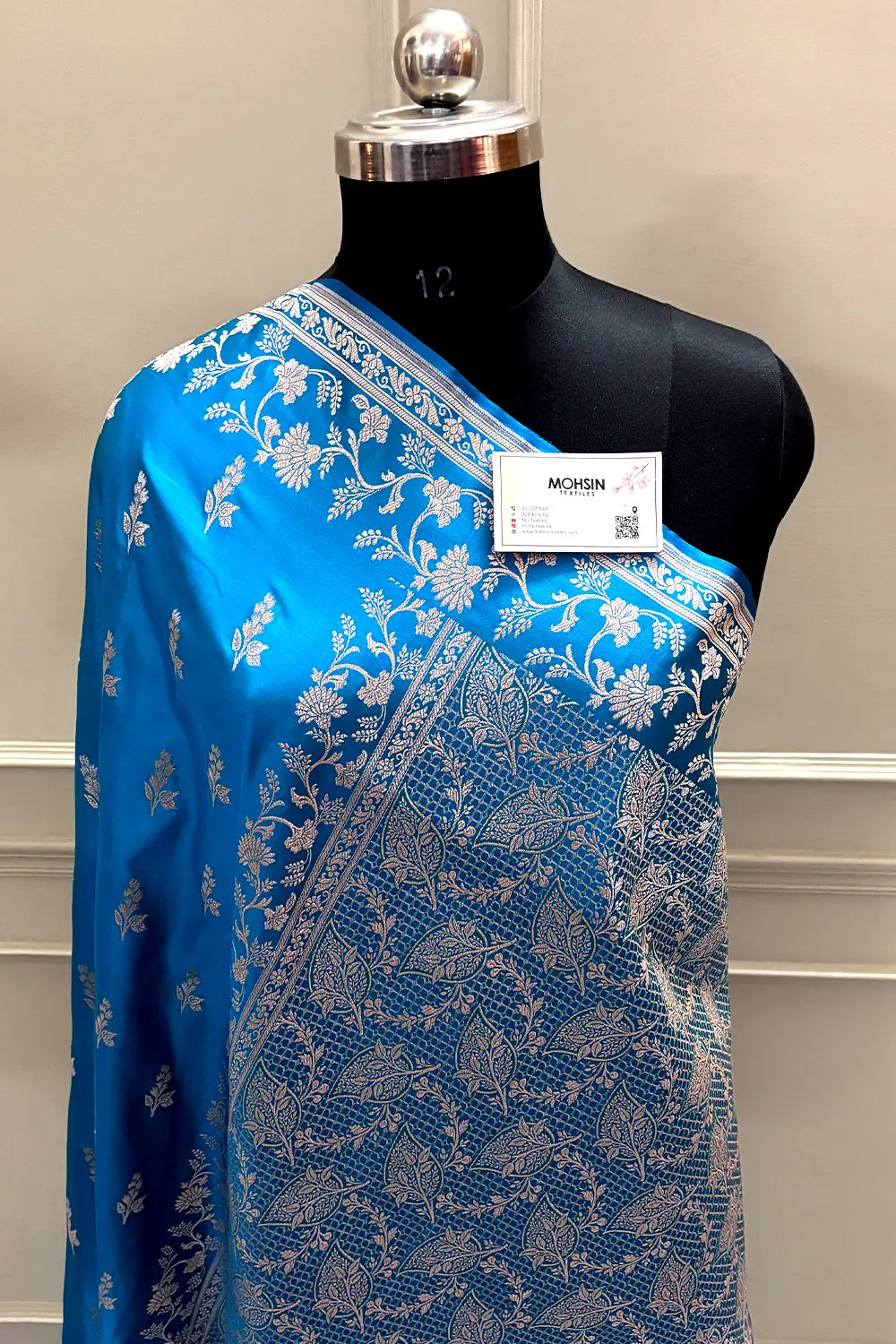 Firozi Tejo Katan Silk Banarasi Saree