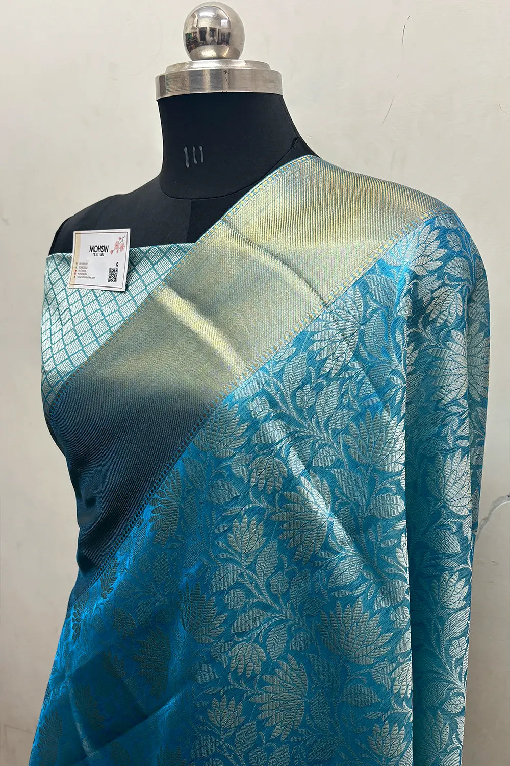 Firozi Tissue Silk Banarasi Saree