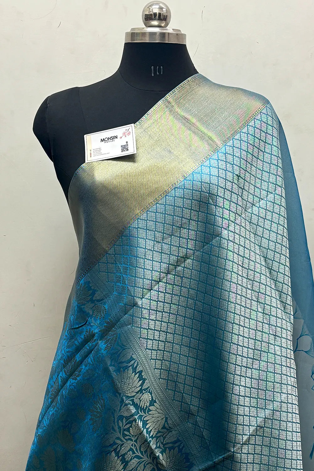 Firozi Tissue Silk Banarasi Saree