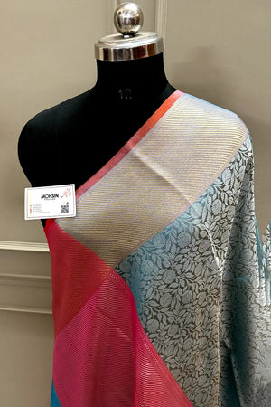 Firozi Tissue Silk Banarasi Saree