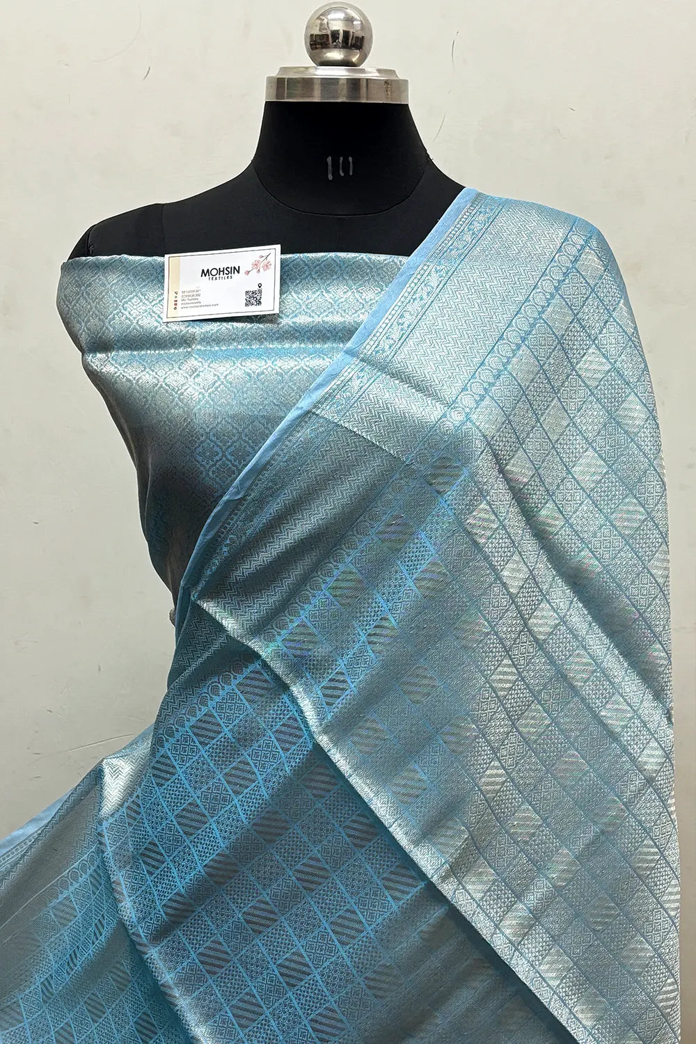Firozi Tissue Silk Banarasi Saree