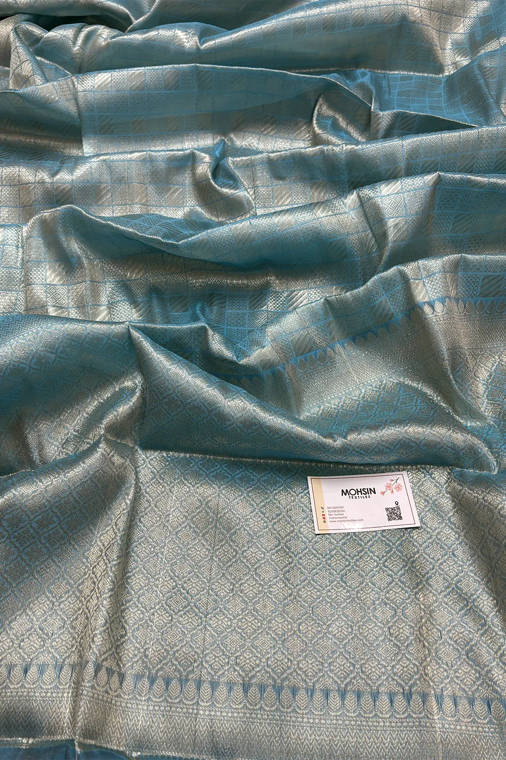 Firozi Tissue Silk Banarasi Saree
