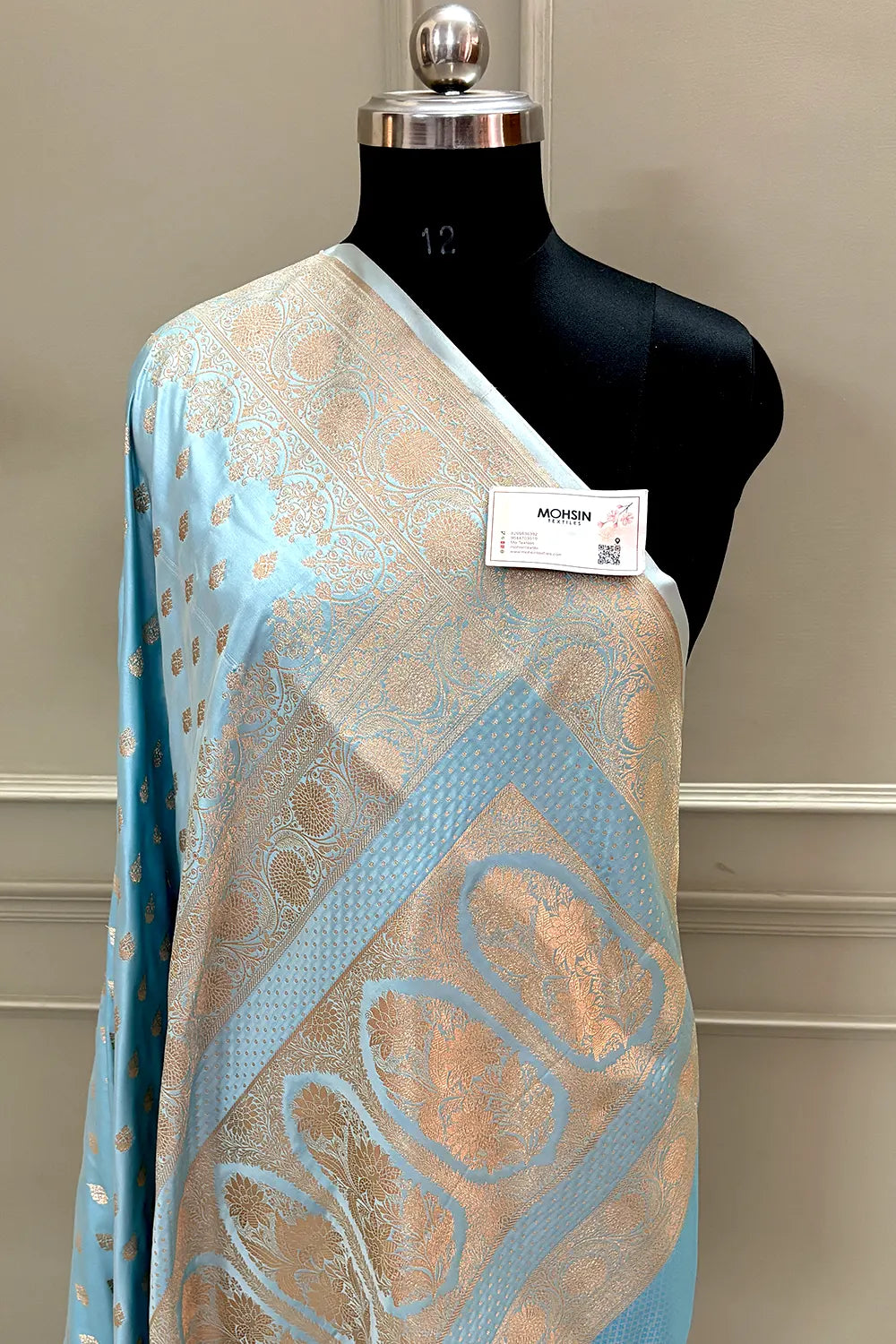 Firozi Zari Katan Silk Banarasi Saree