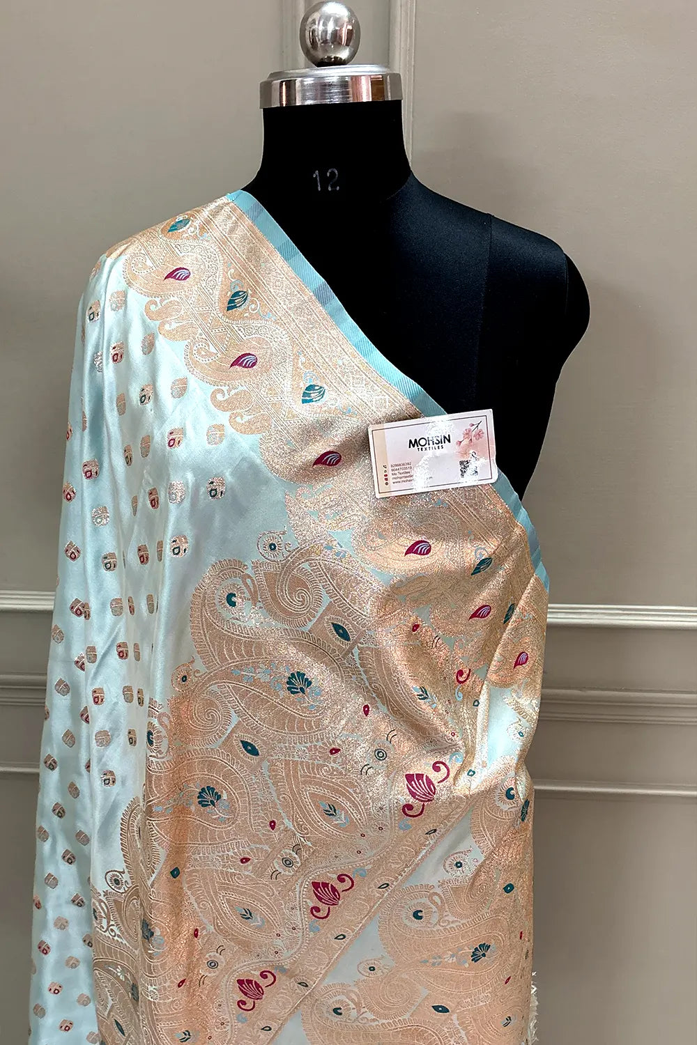 Firozi Zari Katan Silk Banarasi Saree