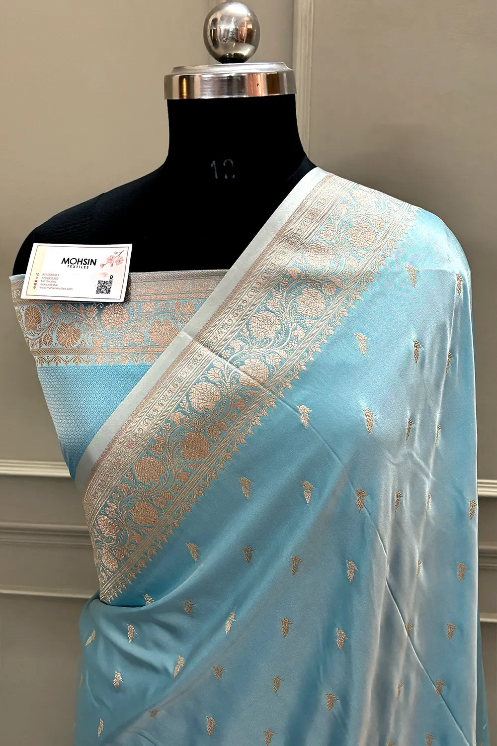 Firozi Zari Katan Silk Banarasi Saree