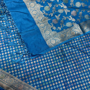 Firozi Zari Katan Silk Banarasi Suit