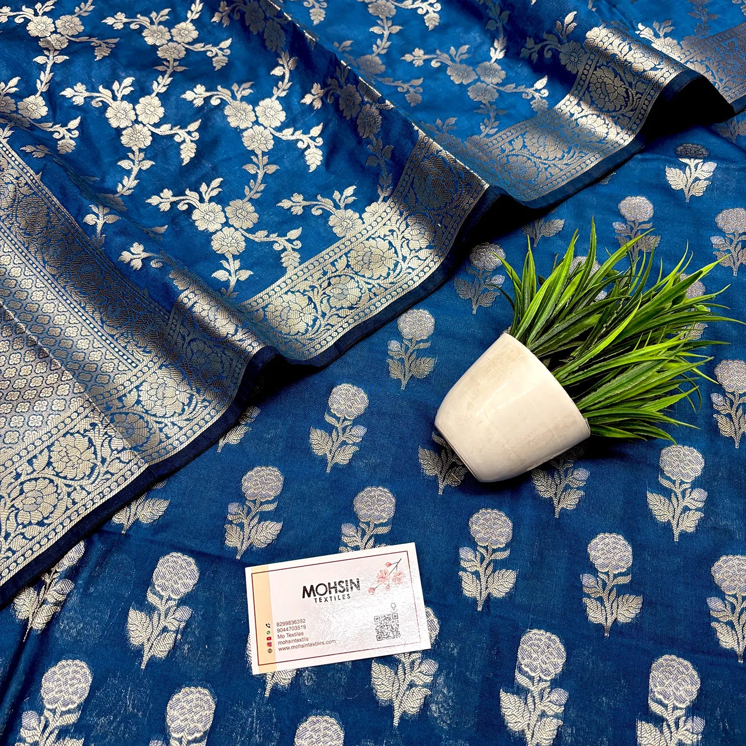 Firozi Zari Katan Silk Banarasi Suit