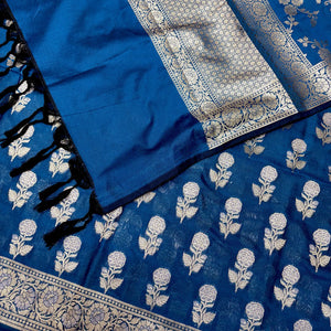 Firozi Zari Katan Silk Banarasi Suit