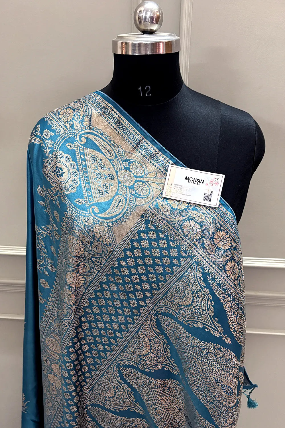 Firozi Zari Semi Mashru Silk Banarasi Saree