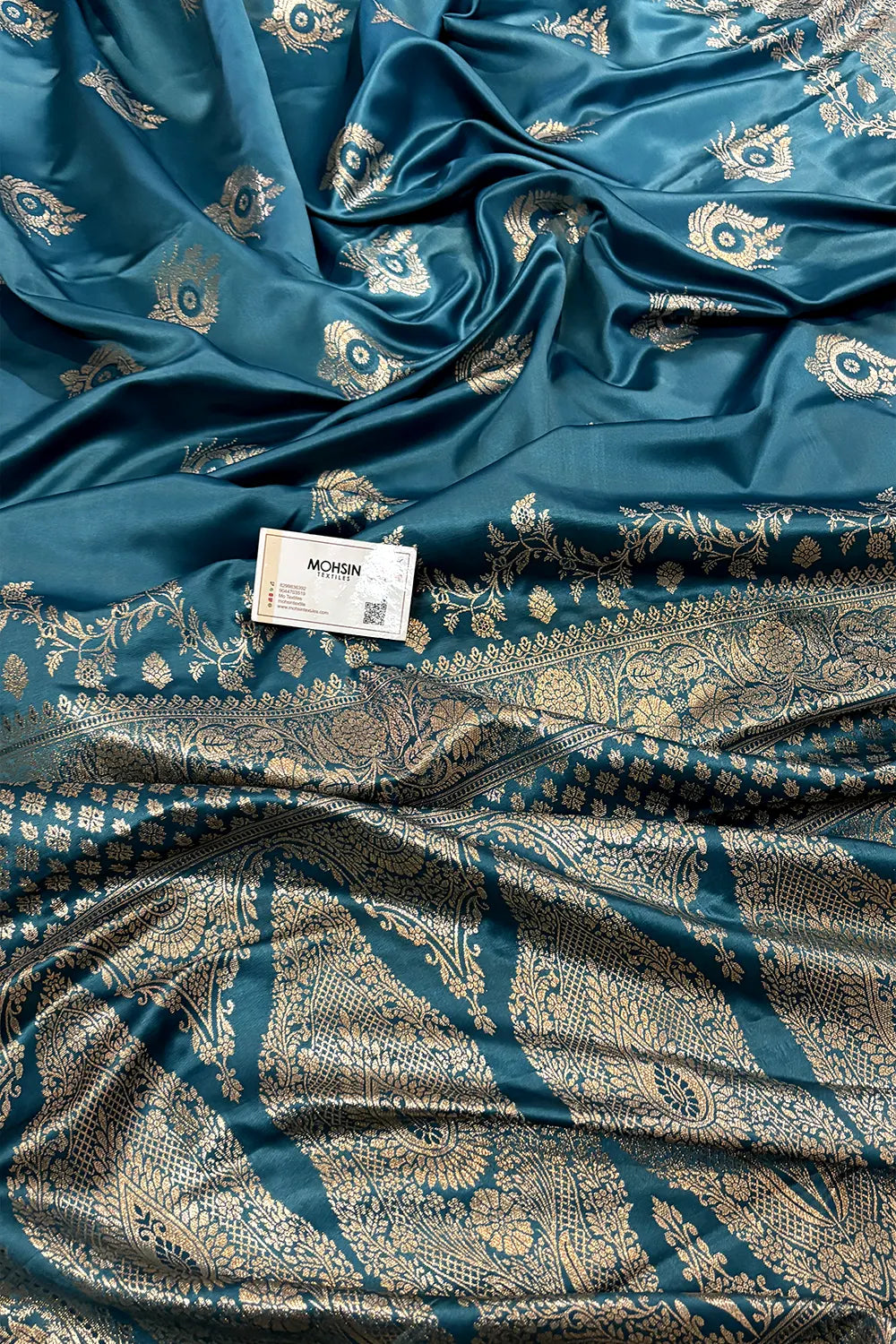 Firozi Zari Semi Mashru Silk Banarasi Saree