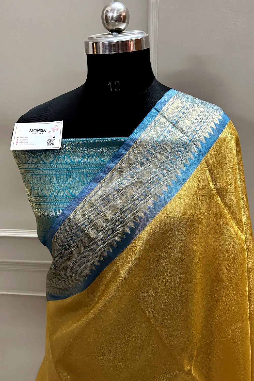 Gold and Firozi Tissue Silk Banarasi Saree