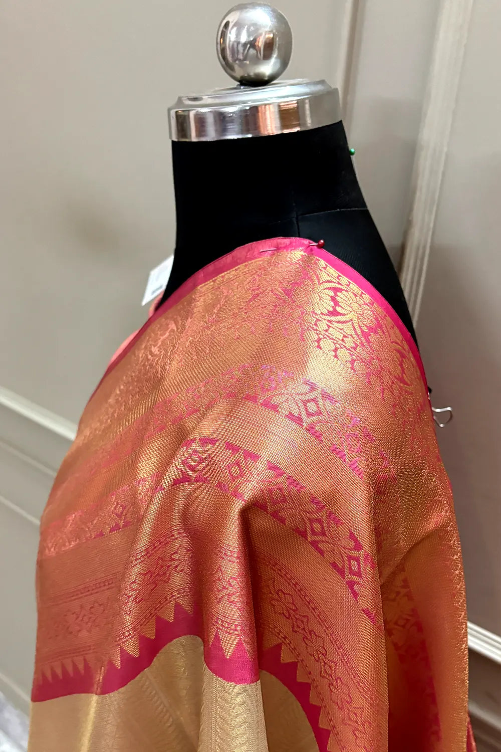Gold and Pink Tissue Silk Banarasi Saree