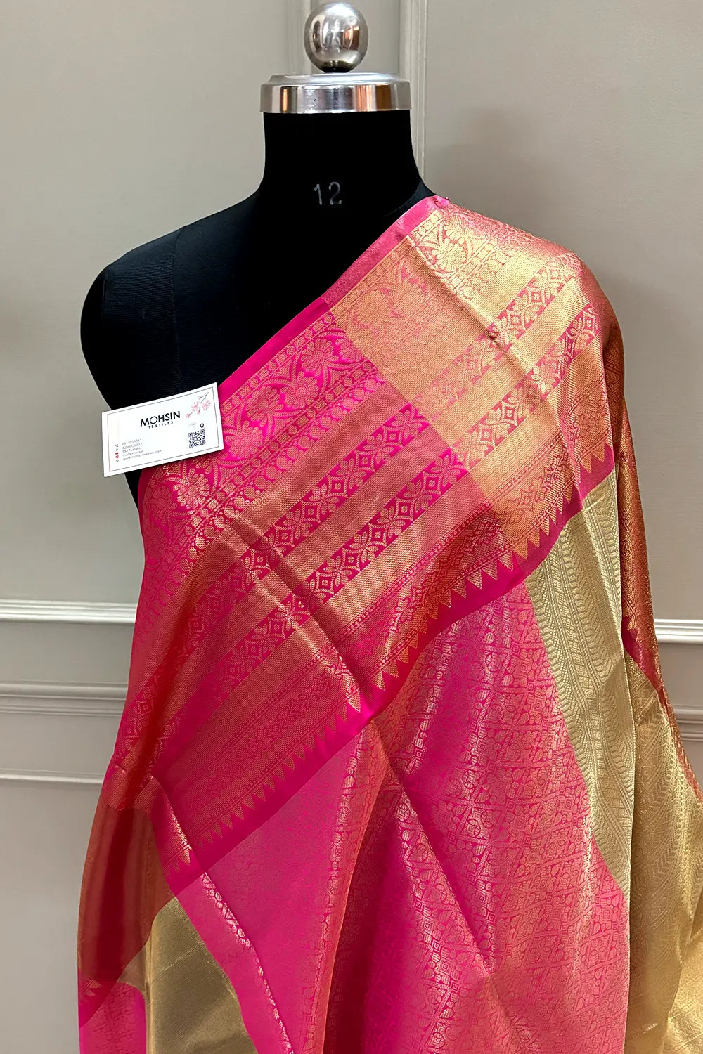 Gold and Pink Tissue Silk Banarasi Saree