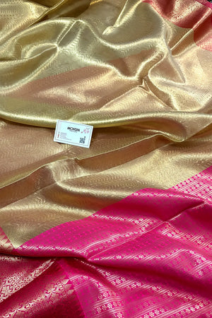 Gold and Pink Tissue Silk Banarasi Saree