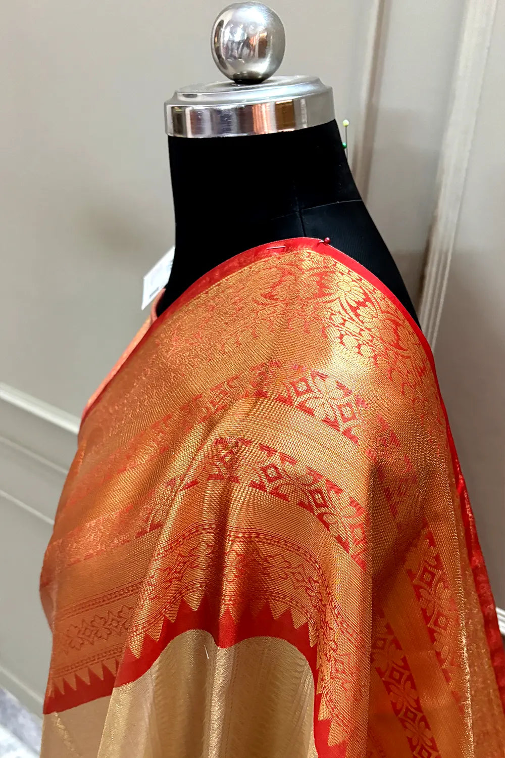 Gold and Red Tissue Silk Banarasi Saree