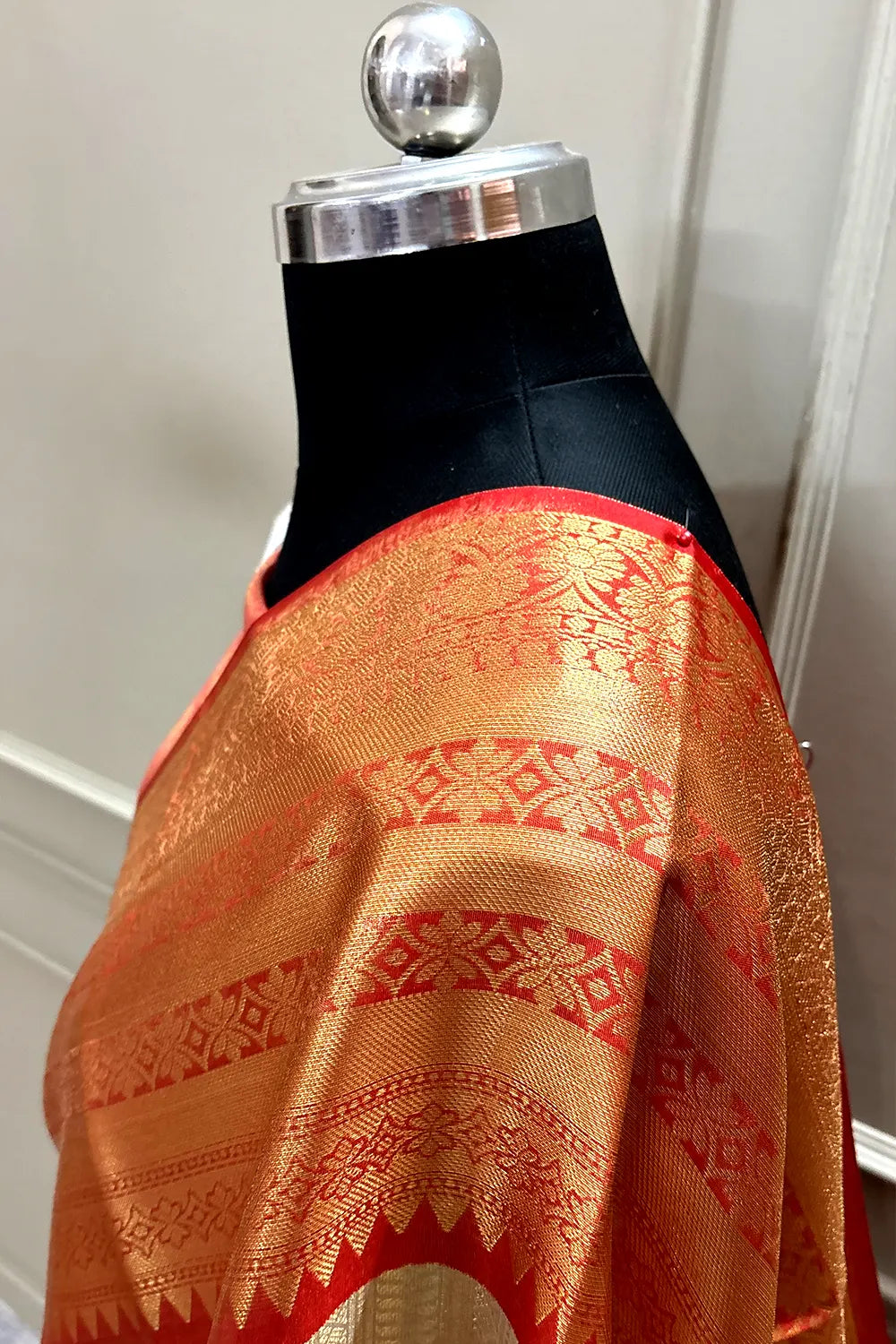 Gold and Red Tissue Silk Banarasi Saree