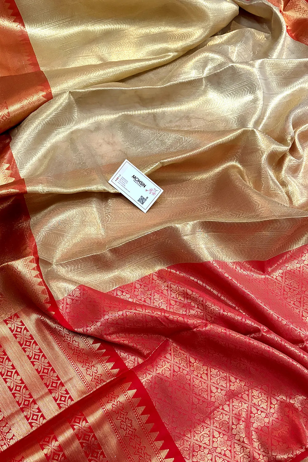Gold and Red Tissue Silk Banarasi Saree