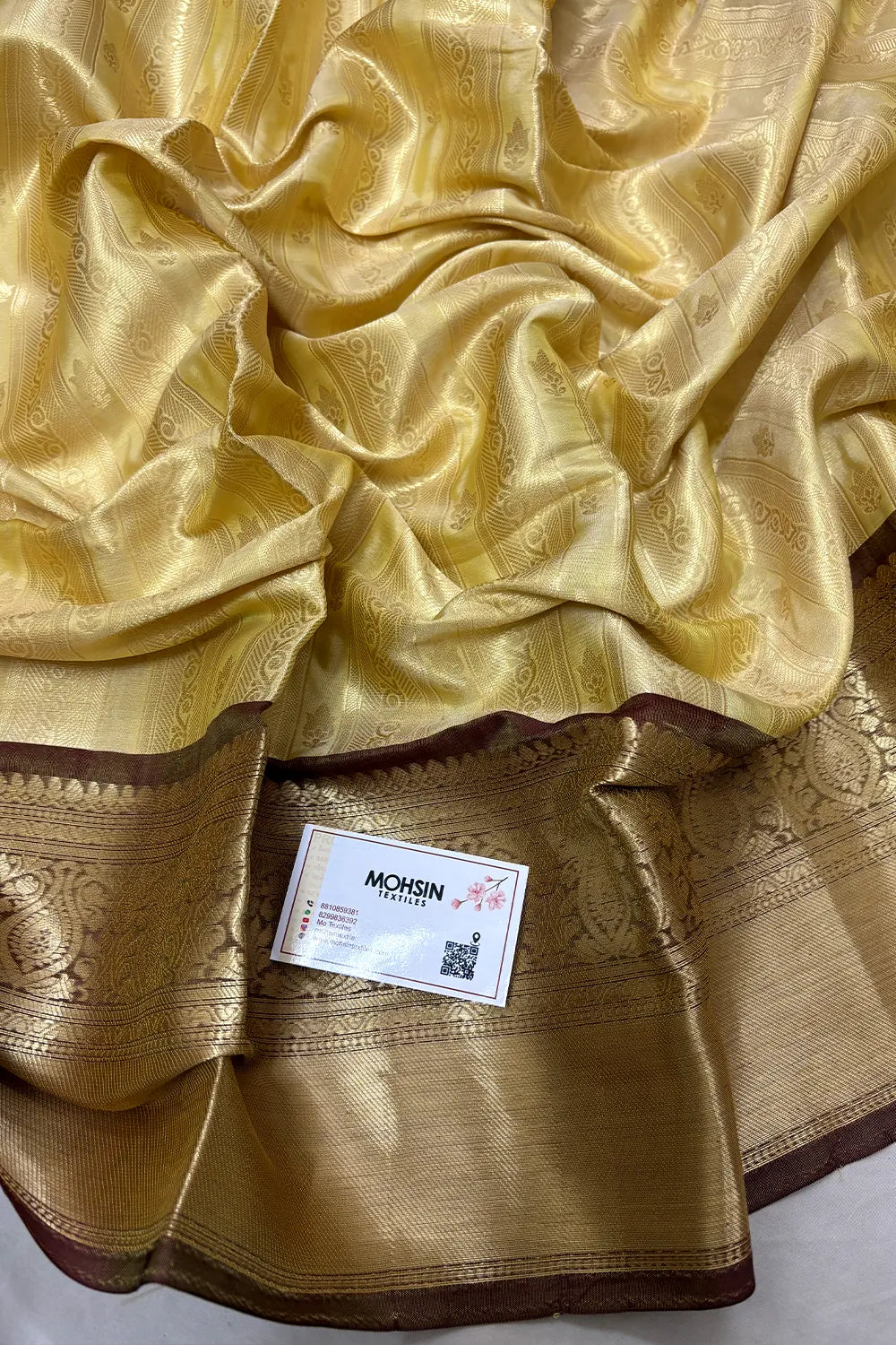 Gold and Wine Tissue Silk Banarasi Saree