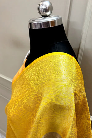 Gold and Yellow Tissue Silk Banarasi Saree