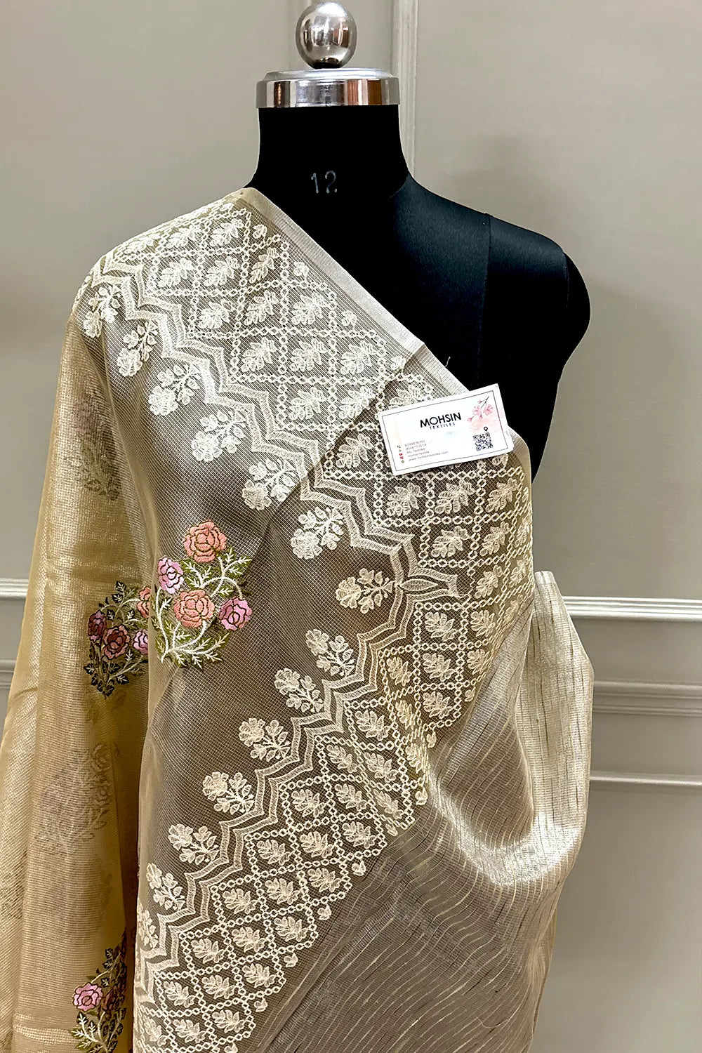 Gold Embroidery Tissue Silk Banarasi Saree