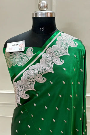 Green Deepak Buti Katan Silk Banarasi Saree