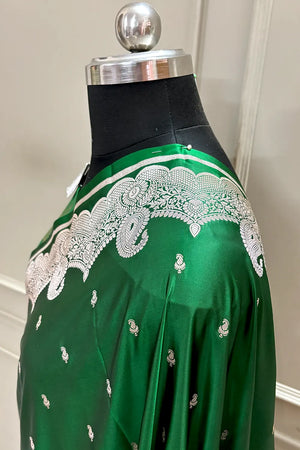 Green Deepak Buti Katan Silk Banarasi Saree