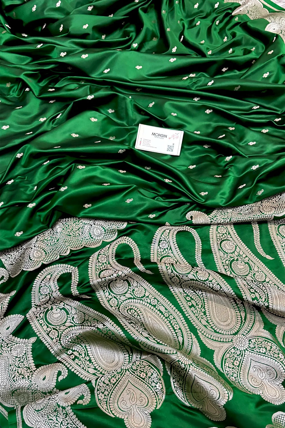 Green Deepak Buti Katan Silk Banarasi Saree