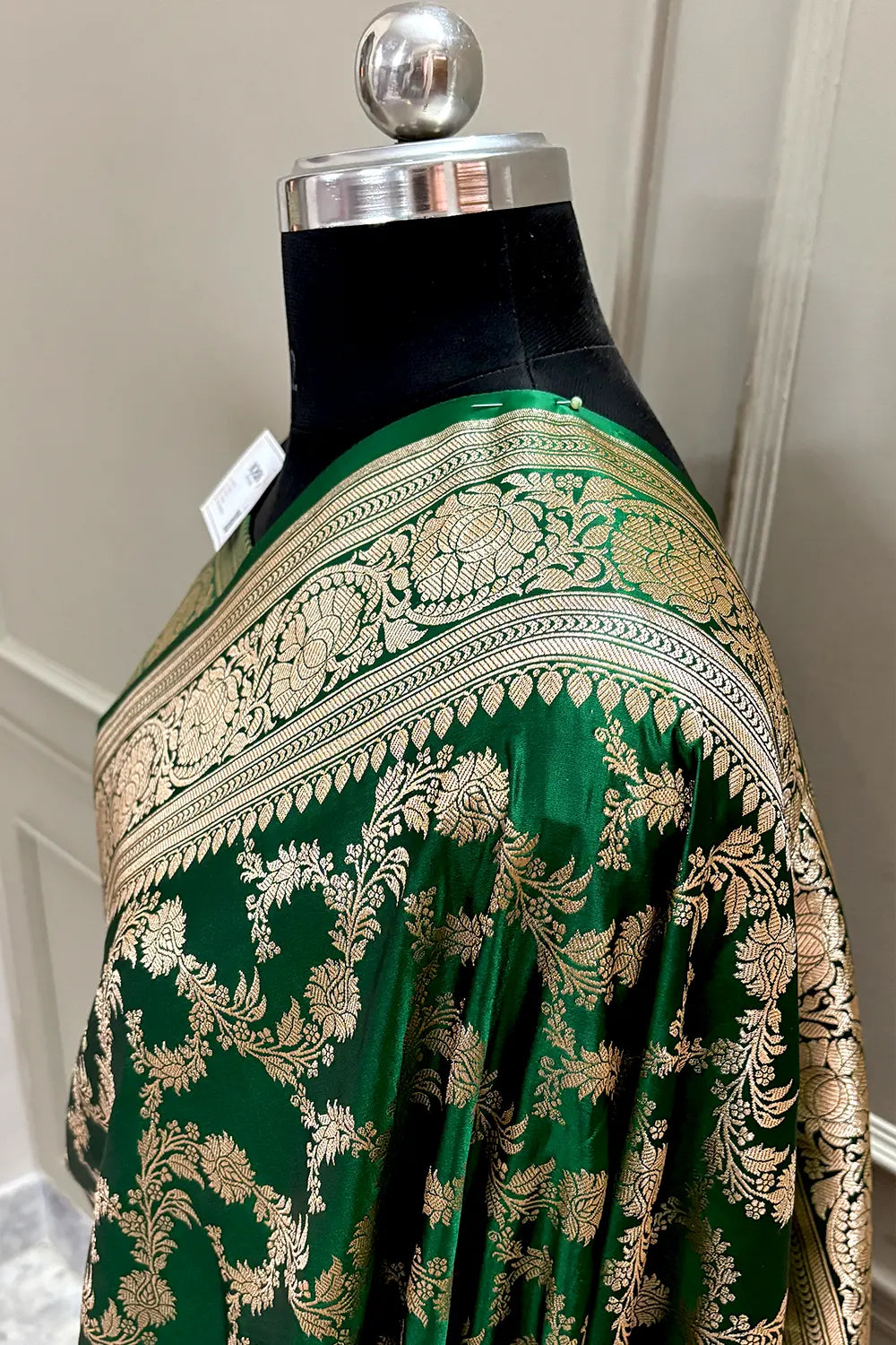 Green Moglai Jaal Katan Silk Banarasi Saree