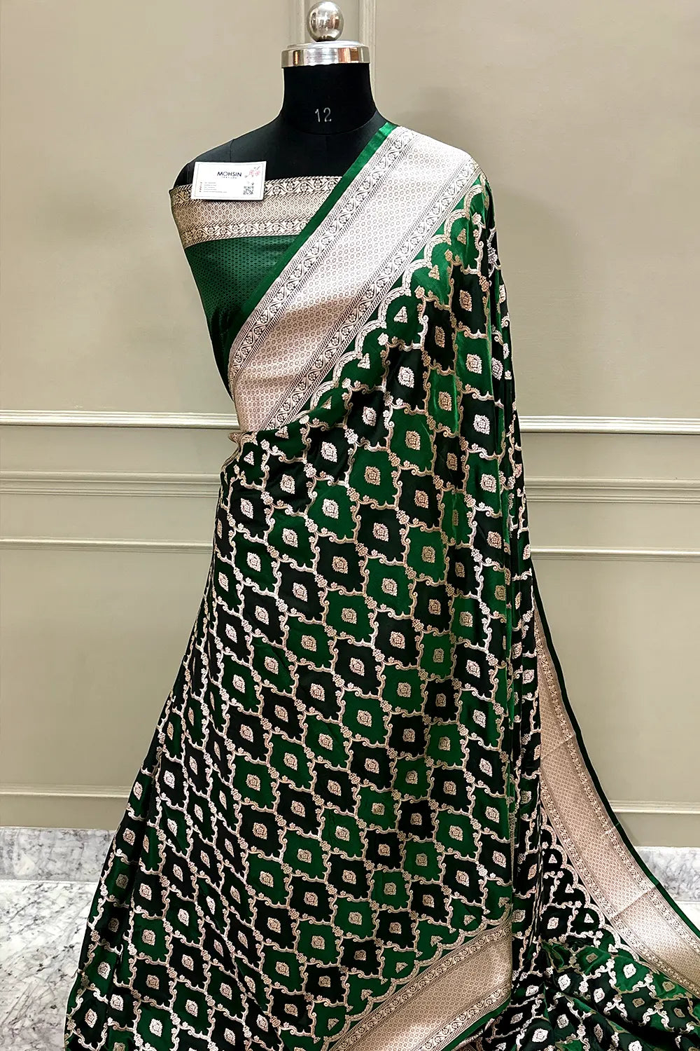 Green Rangkaat Zari Katan Silk Banarasi Saree