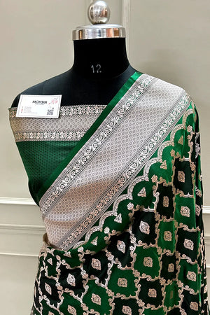 Green Rangkaat Zari Katan Silk Banarasi Saree